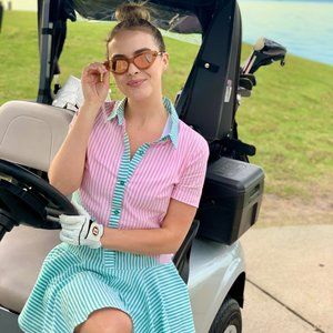 BCBGeneration Asymmetric Colorblocked Shirt Dress